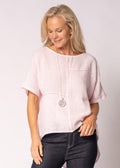 Nalina Linen Top in Modena Pink
