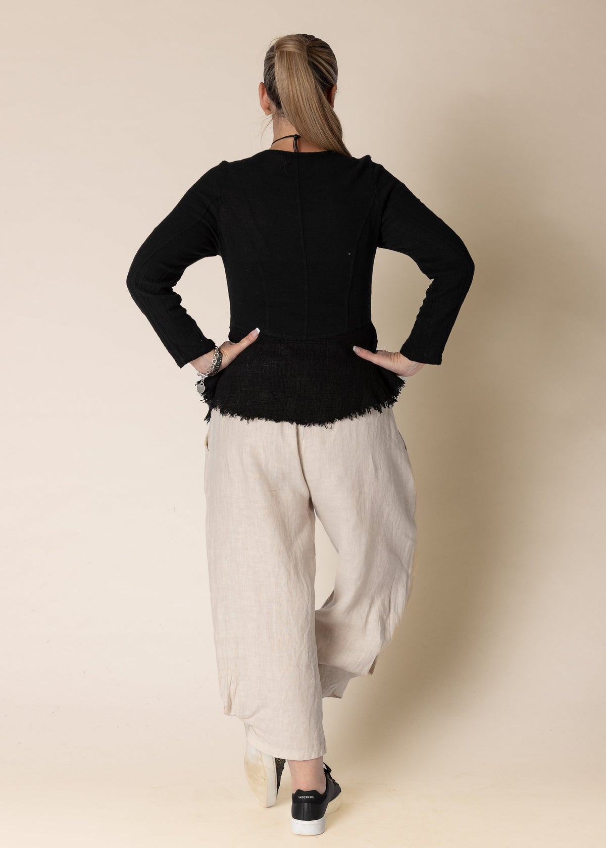 Natalia Linen Jacket in Onyx