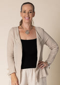 Natalia Linen Jacket in Latte