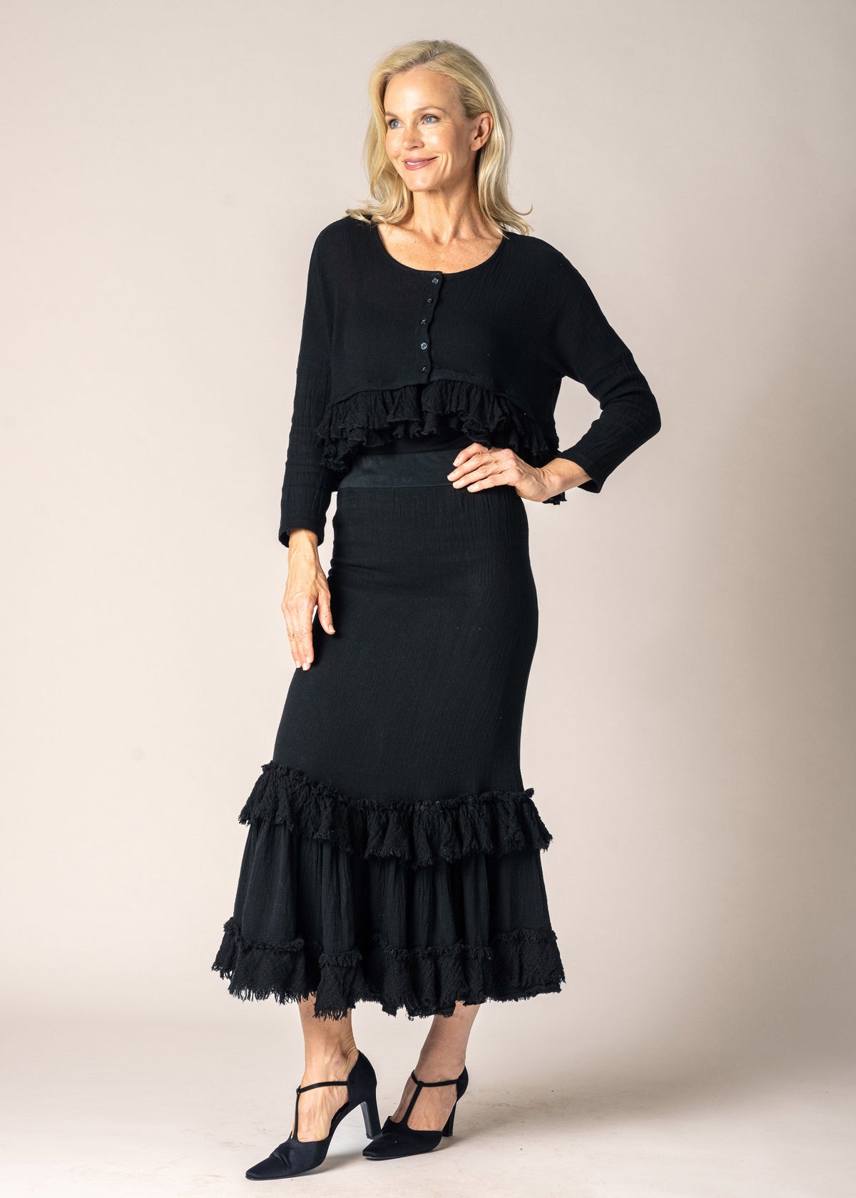 Patsy Linen Jacket in Onyx