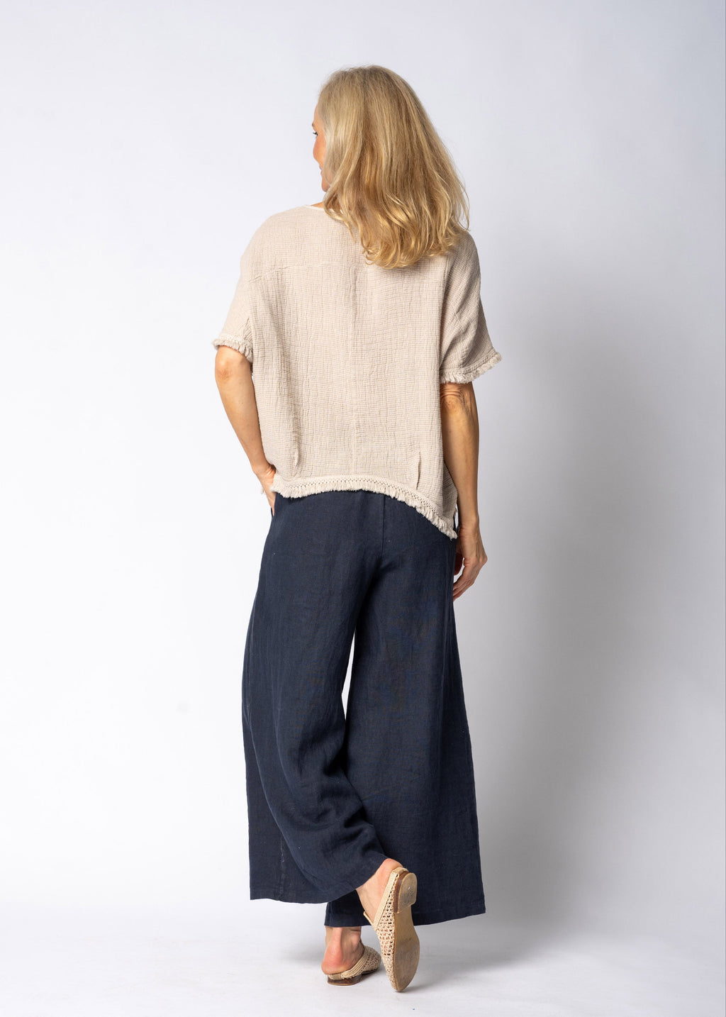 Clair Linen Pants in Navy
