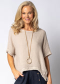 Nixie Linen Top in Latte