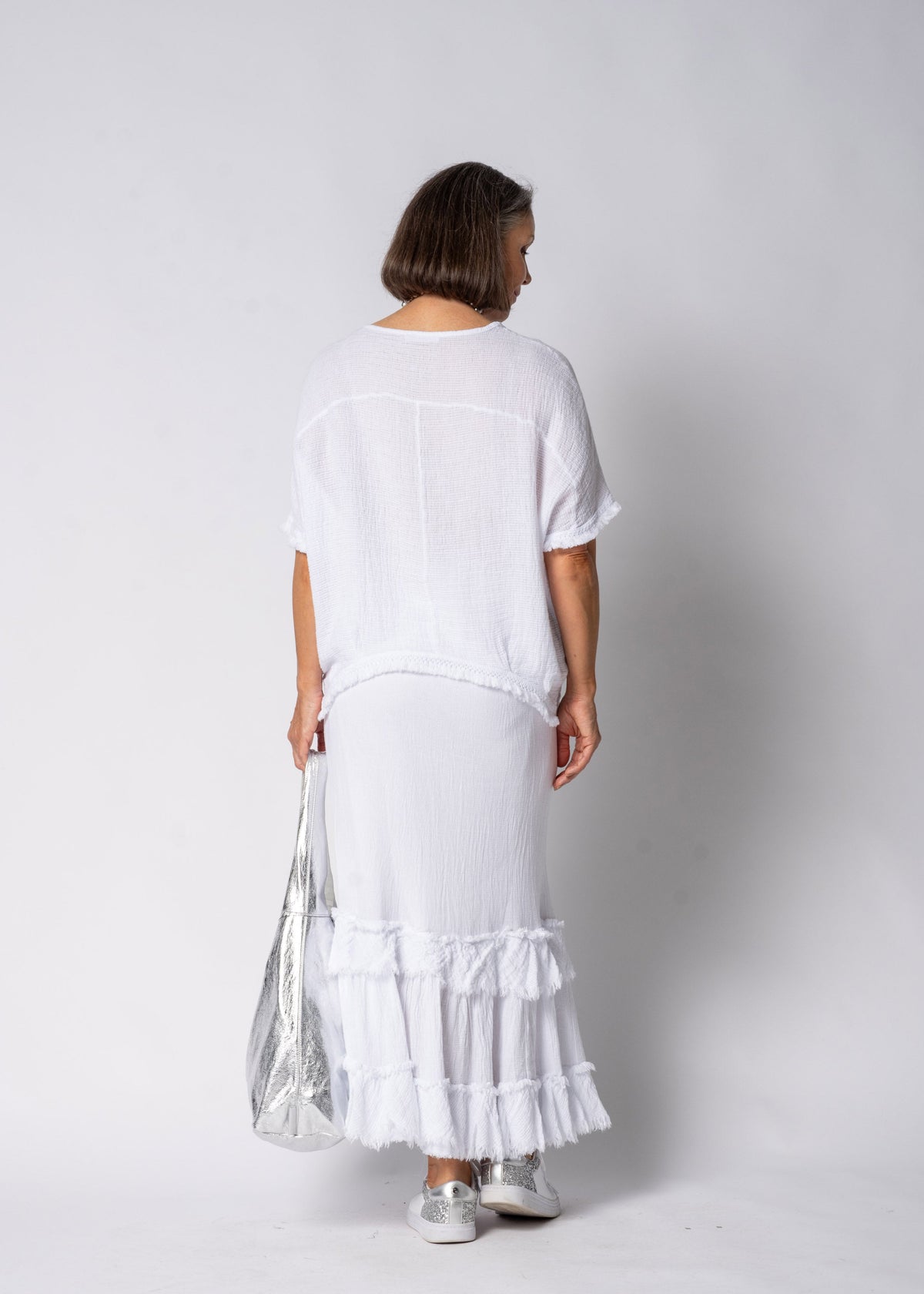 Nixie Linen Top in White