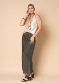 Gia Silk Pants in Khaki