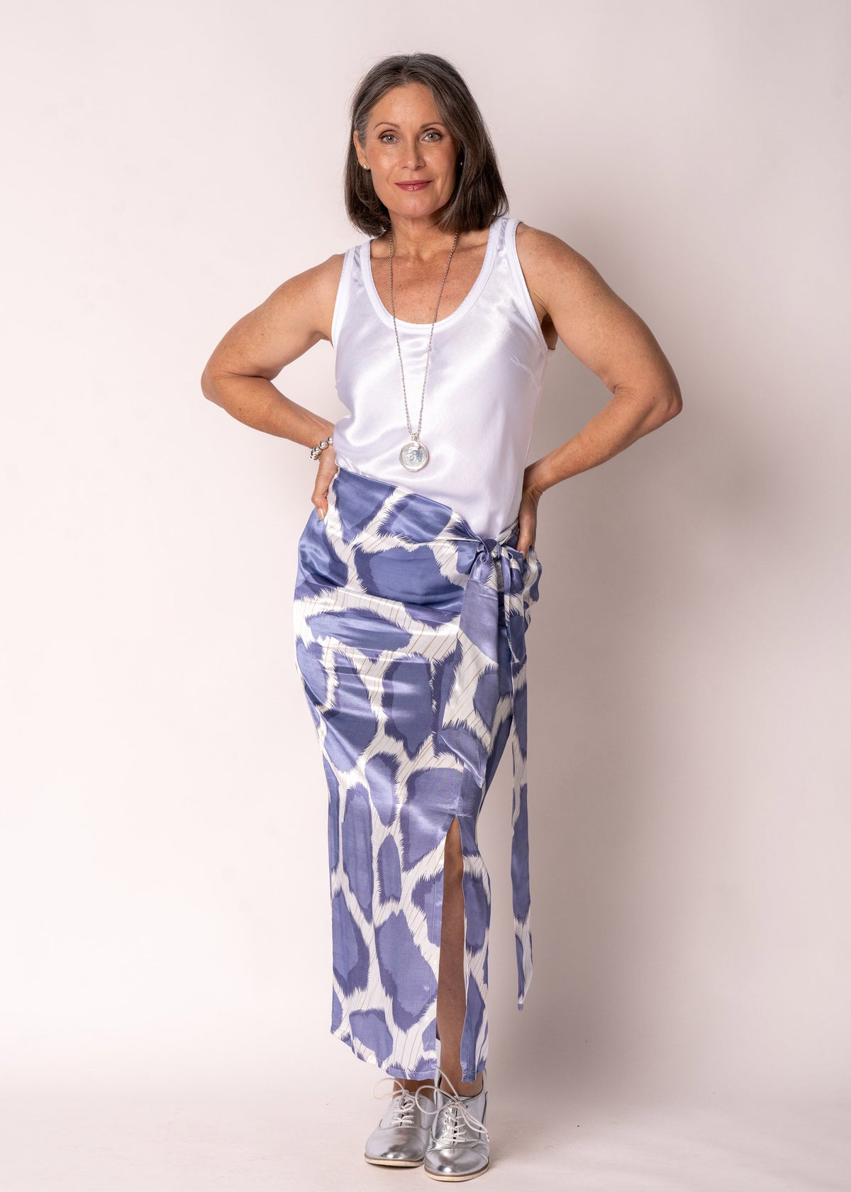 Gracina Skirt in Positano Blue