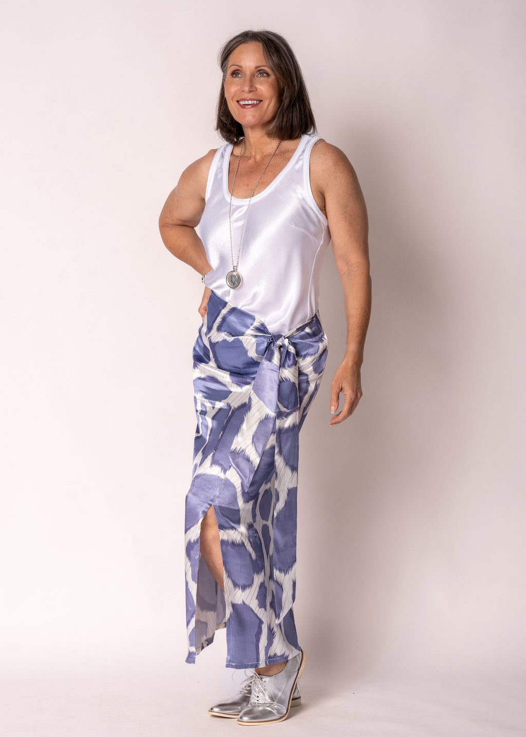 Gracina Skirt in Positano Blue