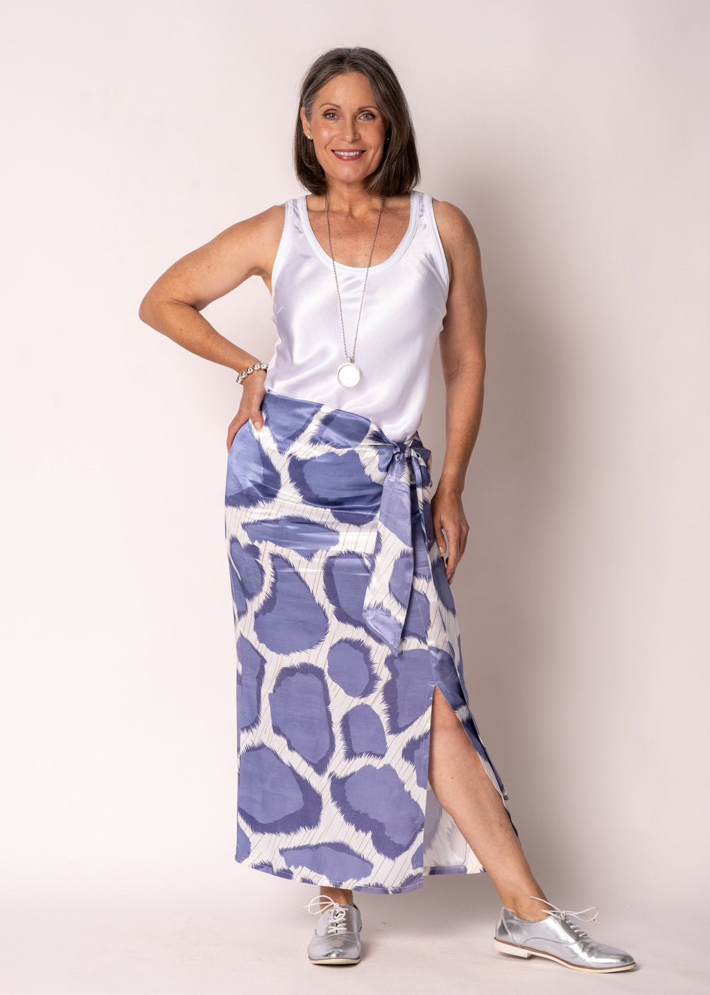 Gracina Skirt in Positano Blue