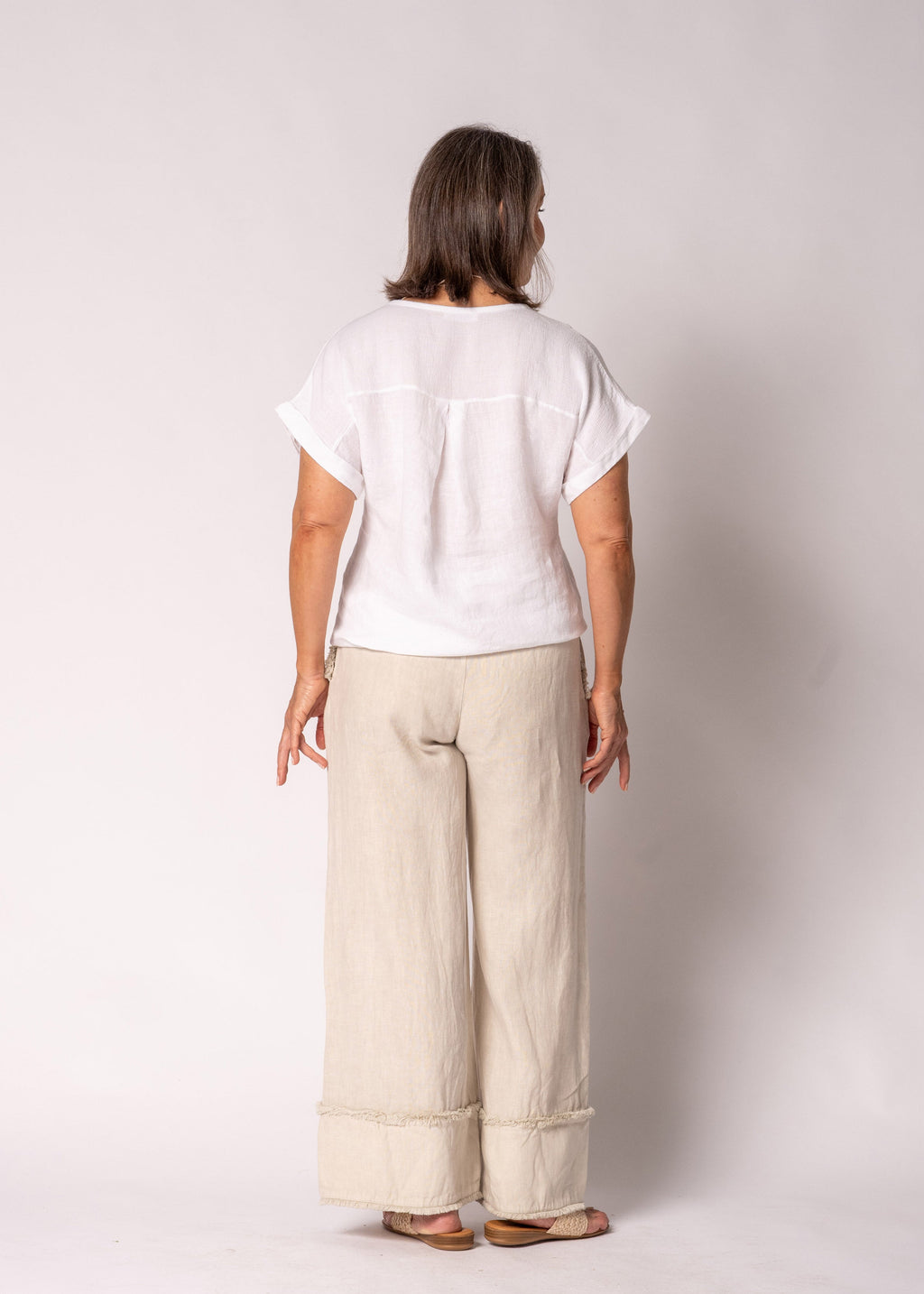 Farrin Linen Top in White