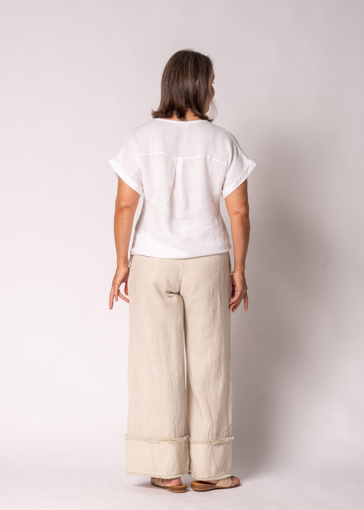 Farrin Linen Top in White