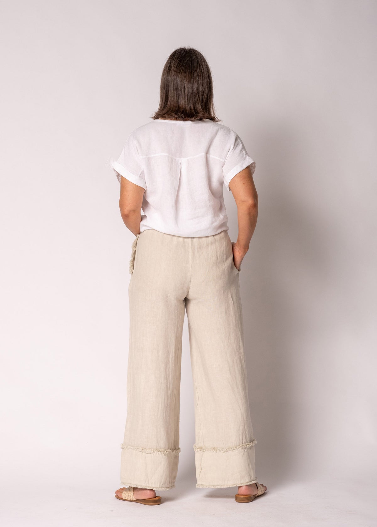 Mirren Linen Pants in Latte