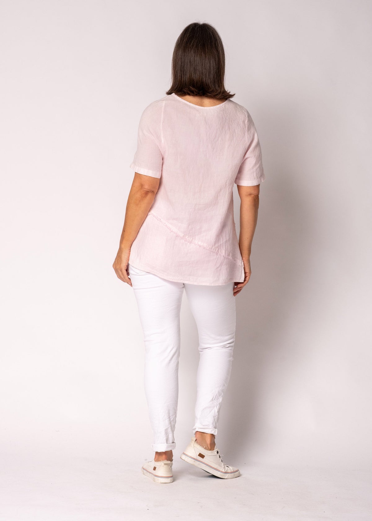 Valoria Linen Top in Modena Pink