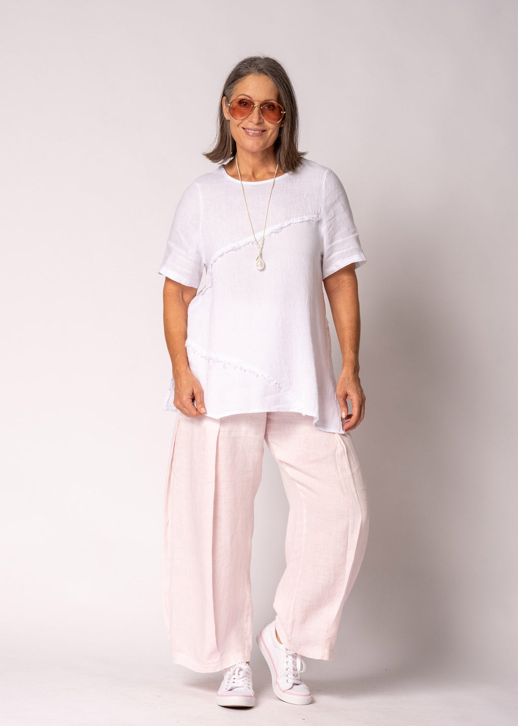 Valoria Linen Top in White