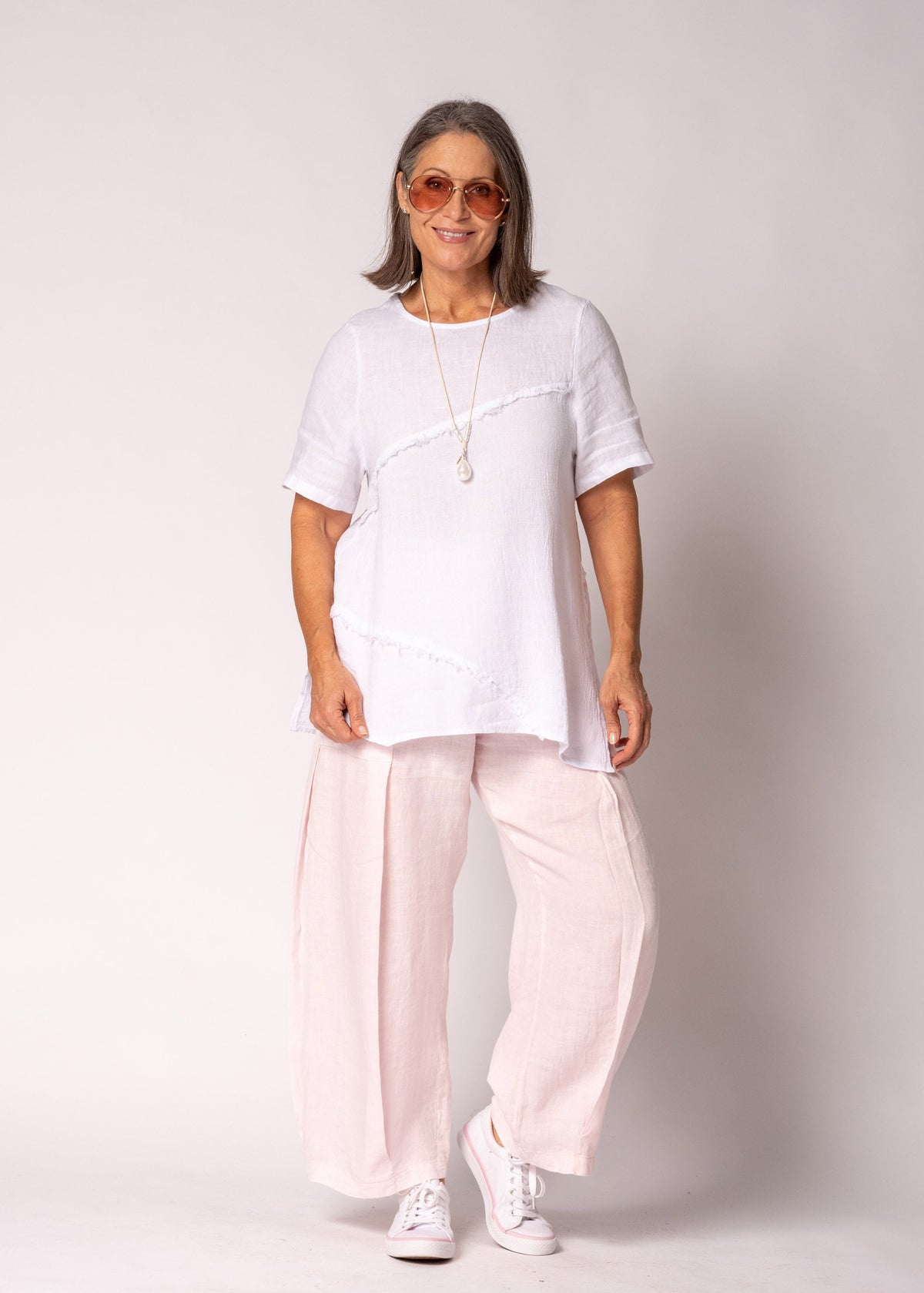 Valoria Linen Top in White