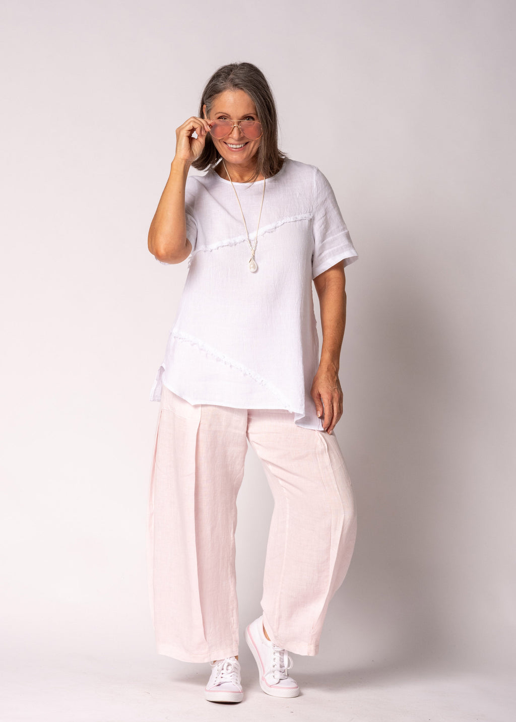 Valoria Linen Top in White