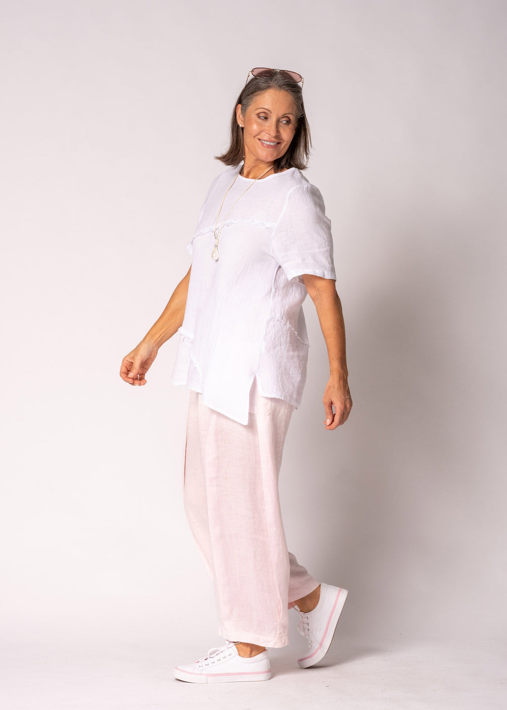 Valoria Linen Top in White