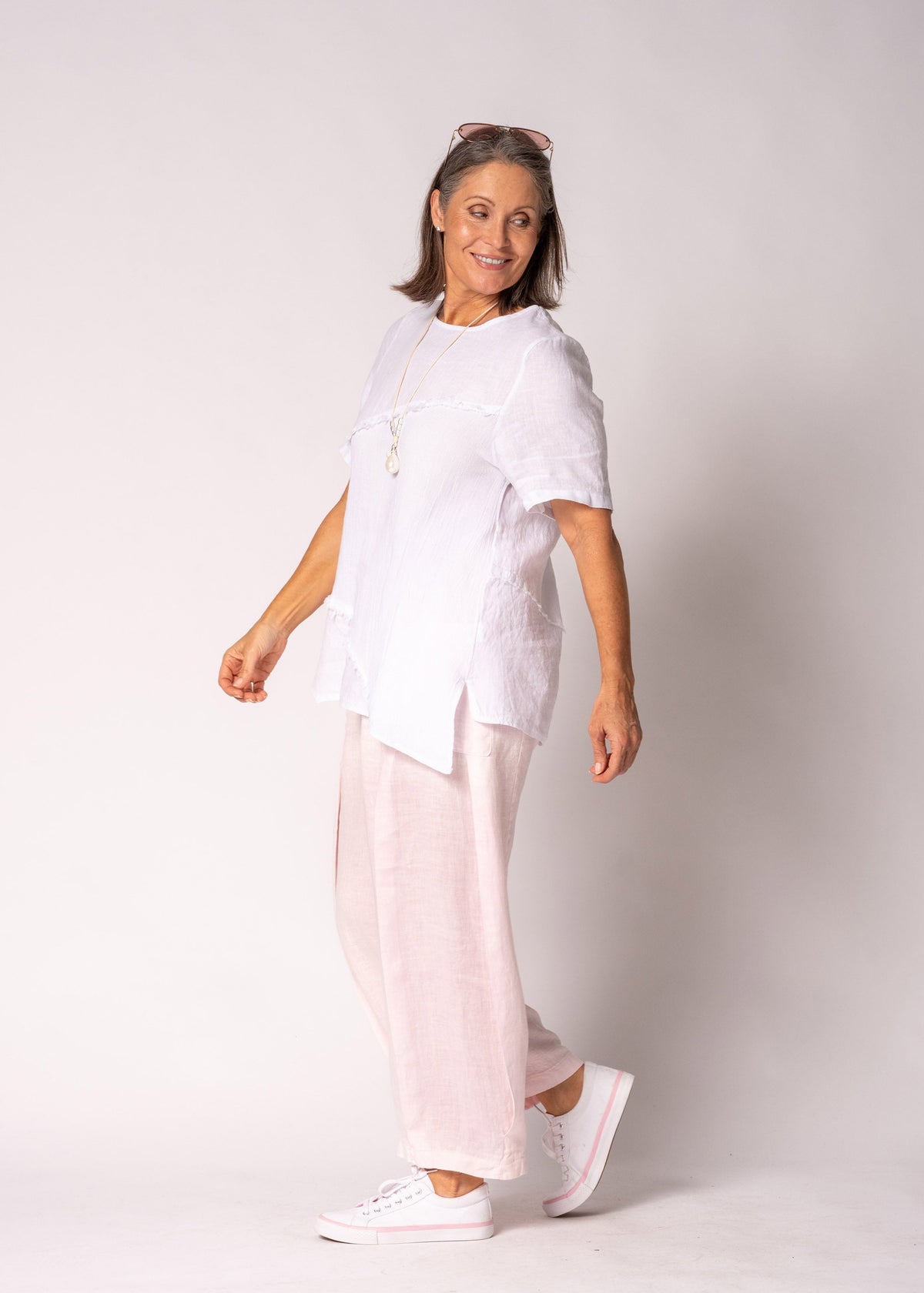 Valoria Linen Top in White