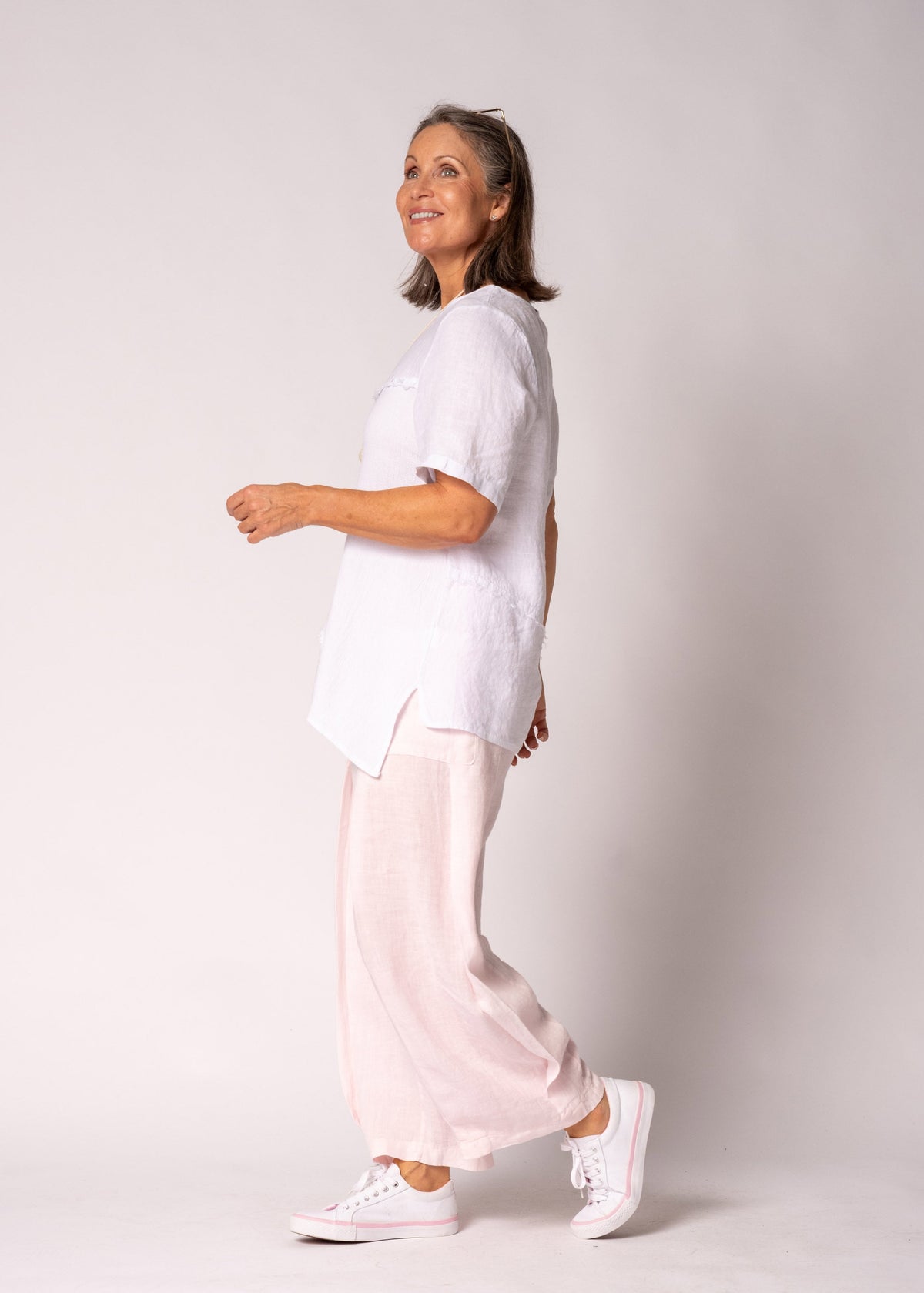 Valoria Linen Top in White