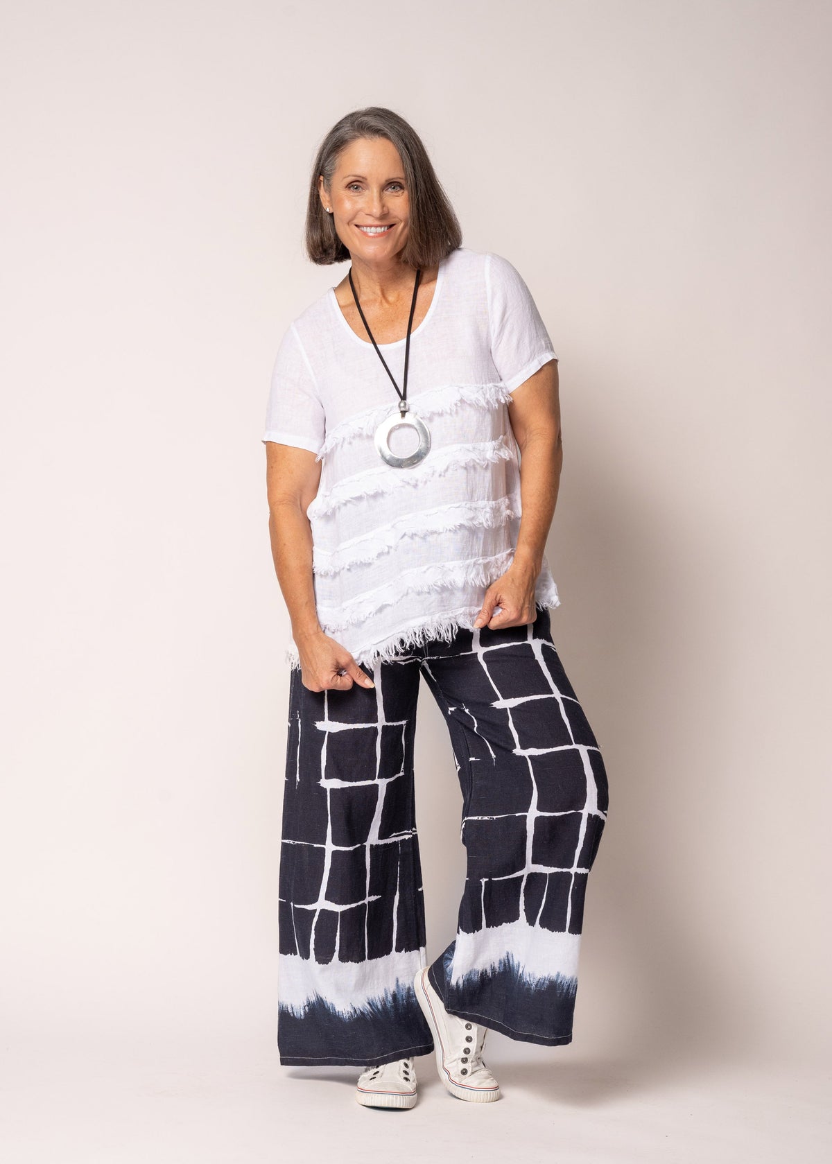 Rayna Linen Pant in Navy