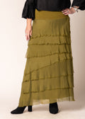 Fifi Silk Skirt in Green Olive