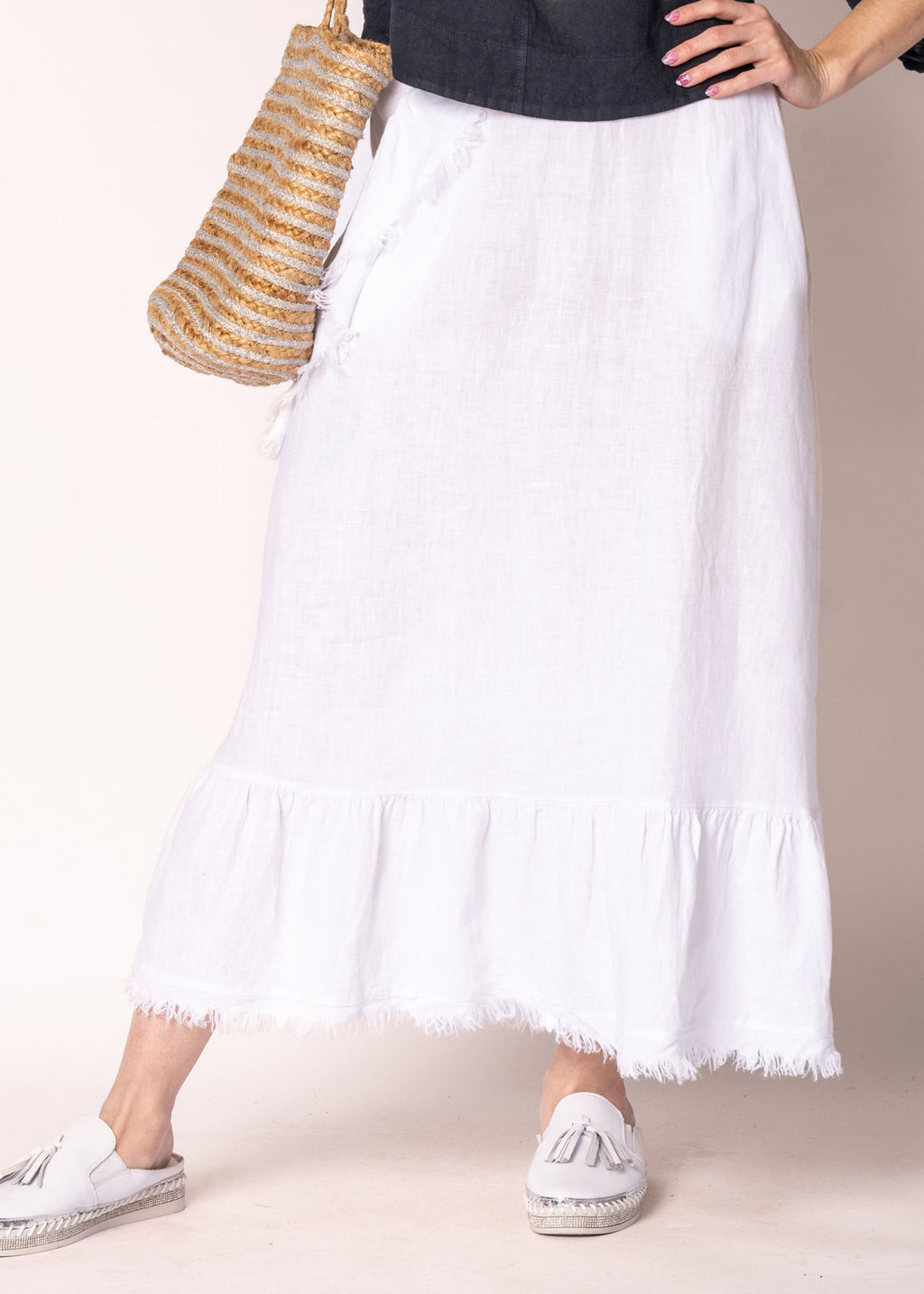 Gessica Linen Skirt in White
