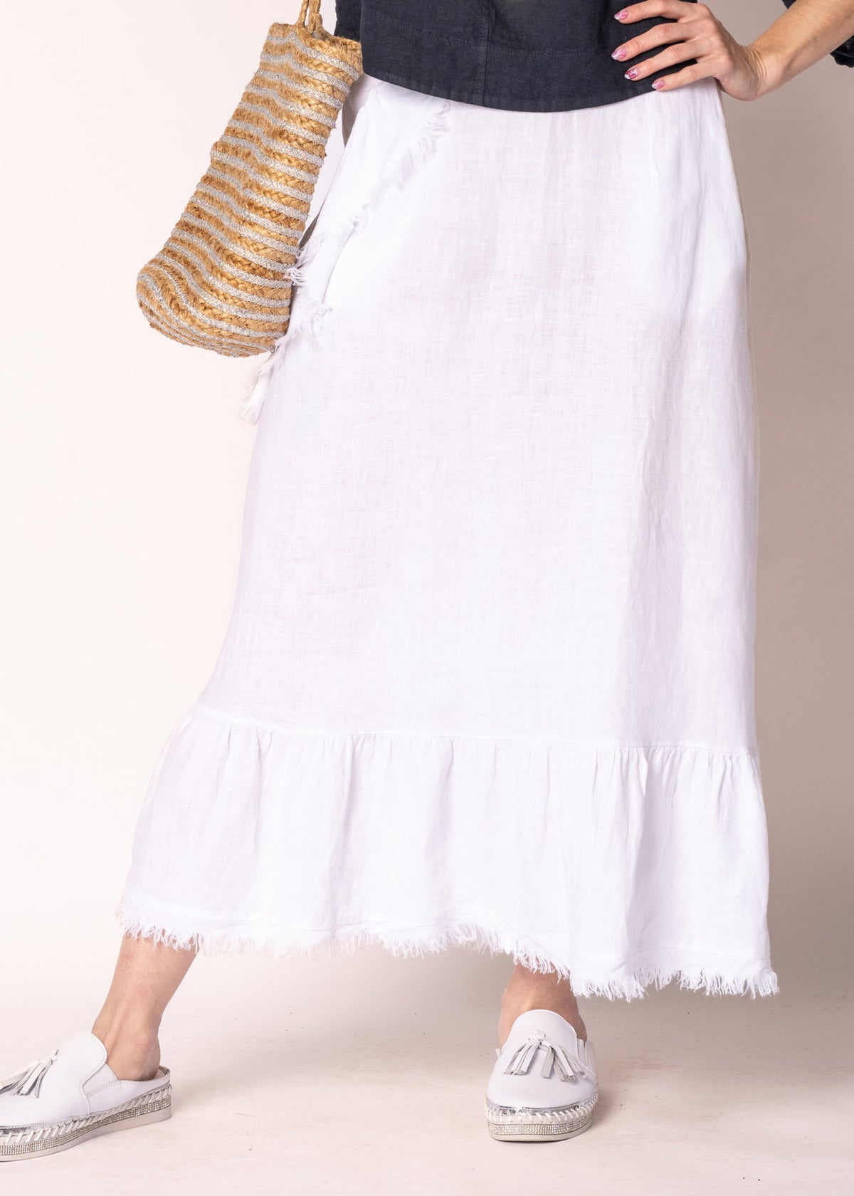 Gessica Linen Skirt in White