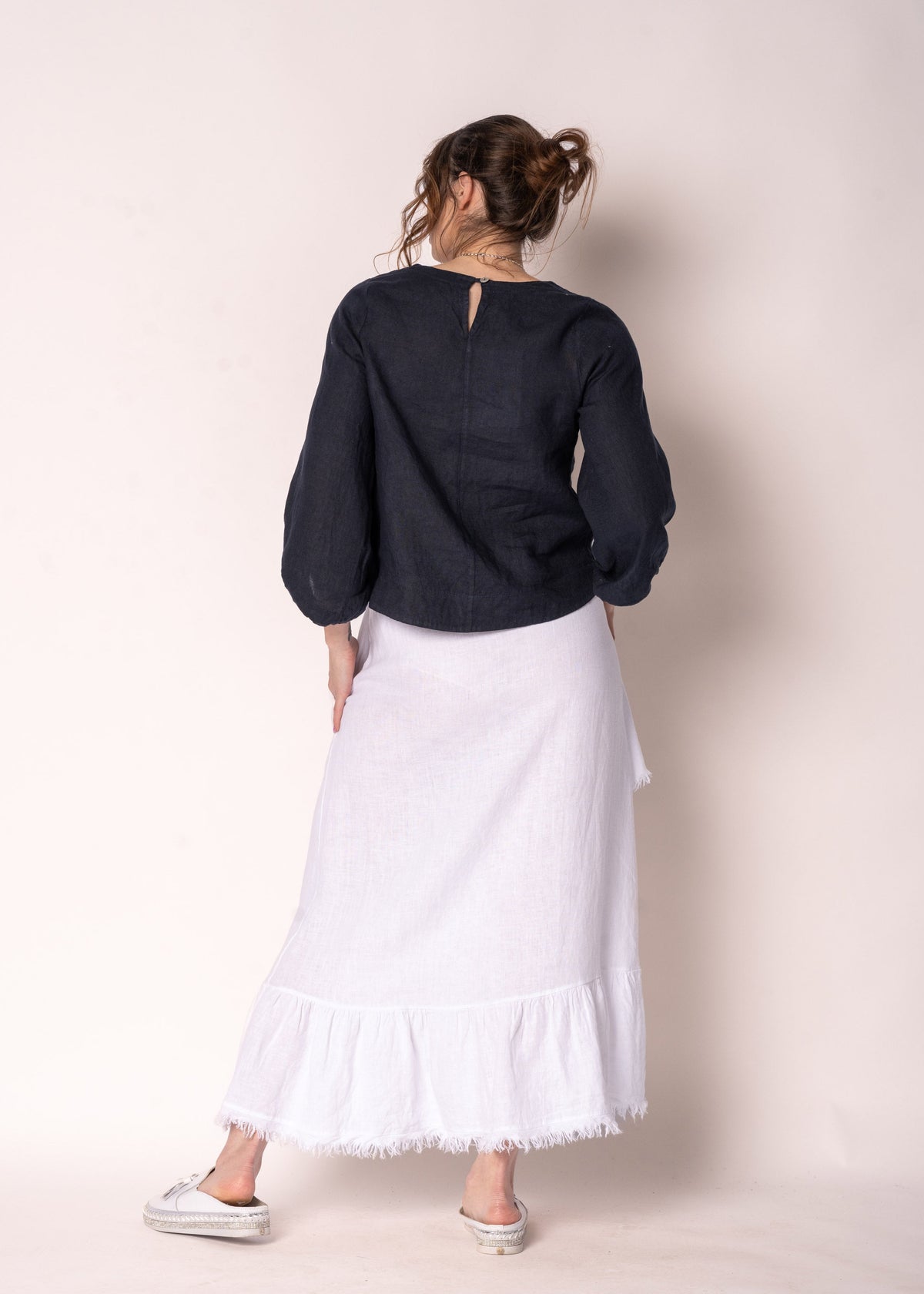 Gessica Linen Skirt in White
