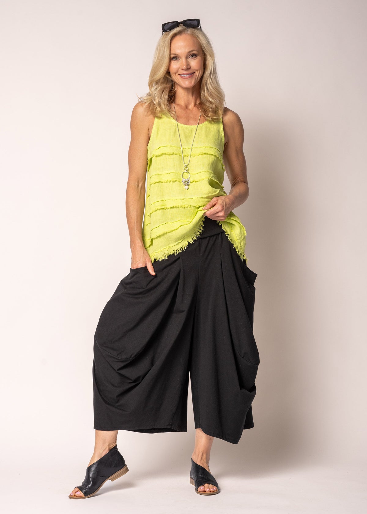 Haru Top in Lime Splice