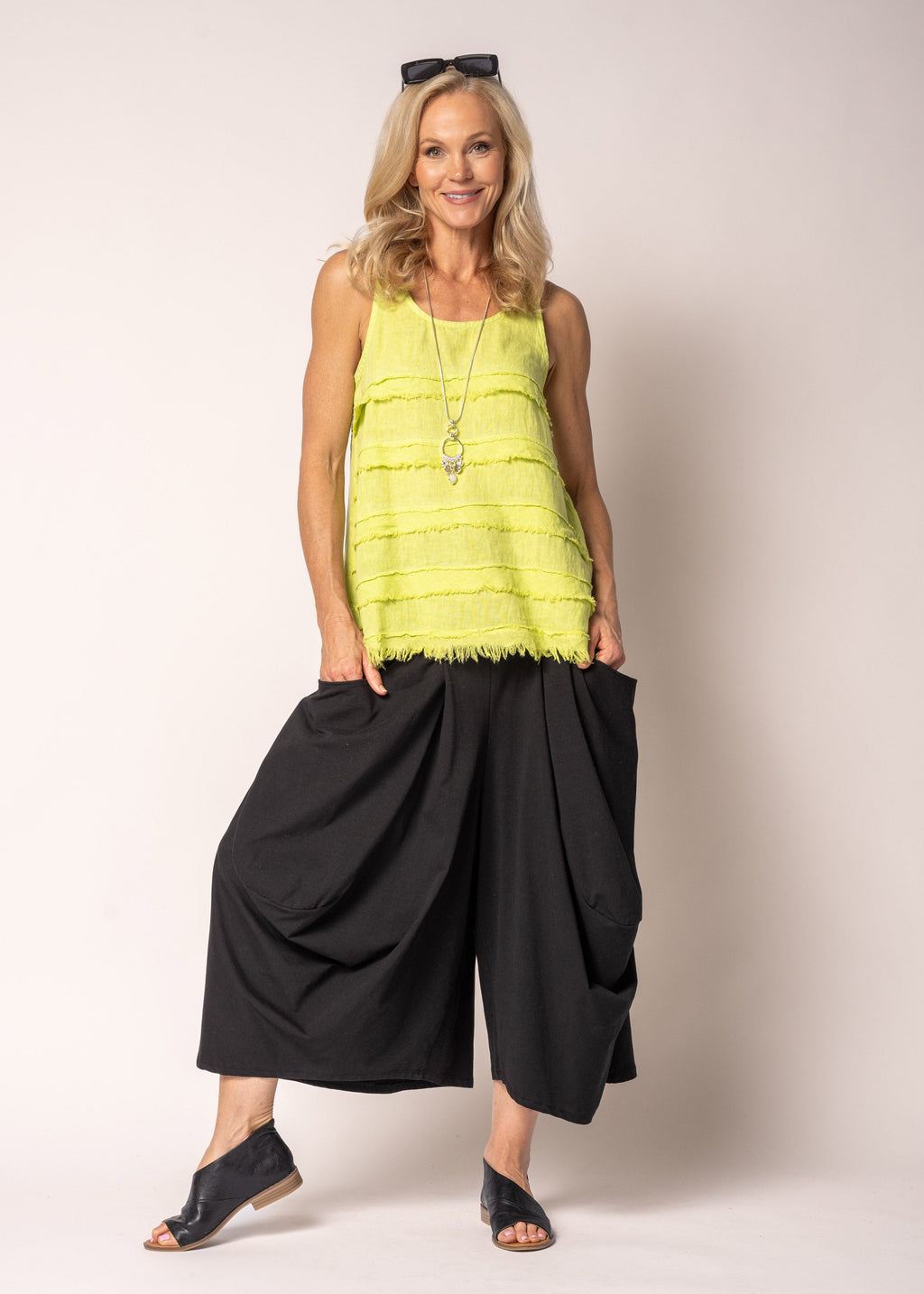 Haru Top in Lime Splice