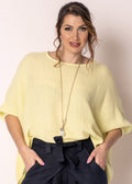 Mallory Linen Top in Lucca Lemon