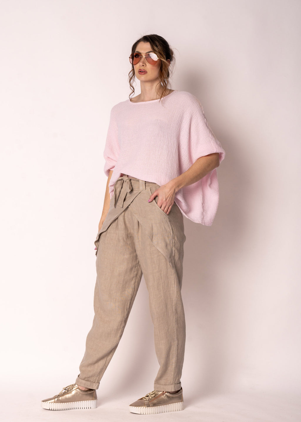 Cosima Linen Pants in Latte