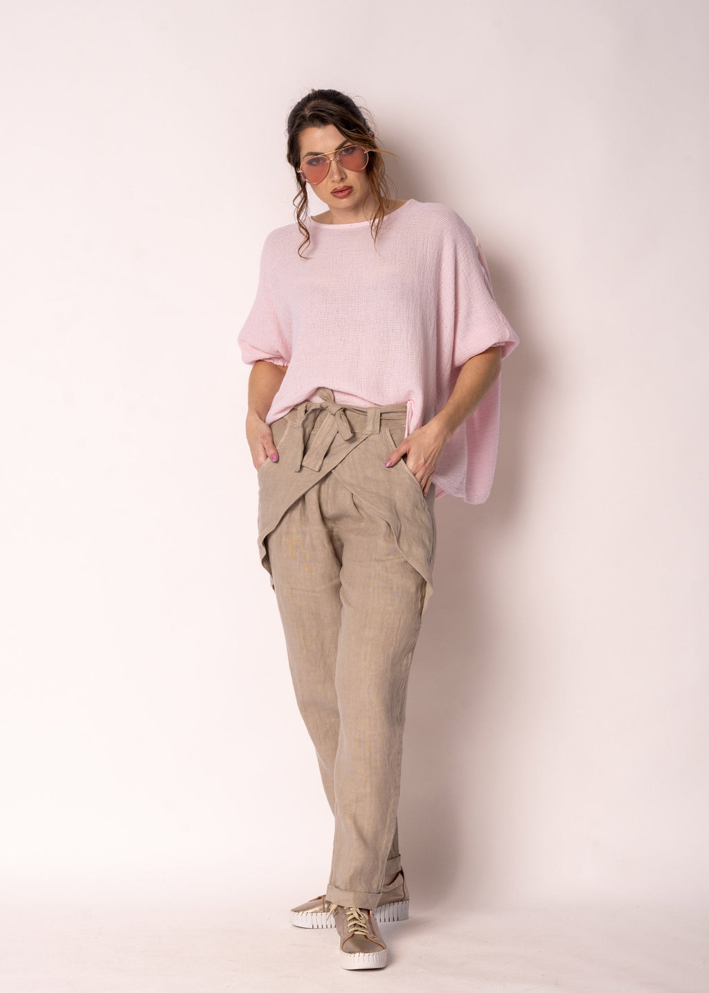 Cosima Linen Pants in Latte