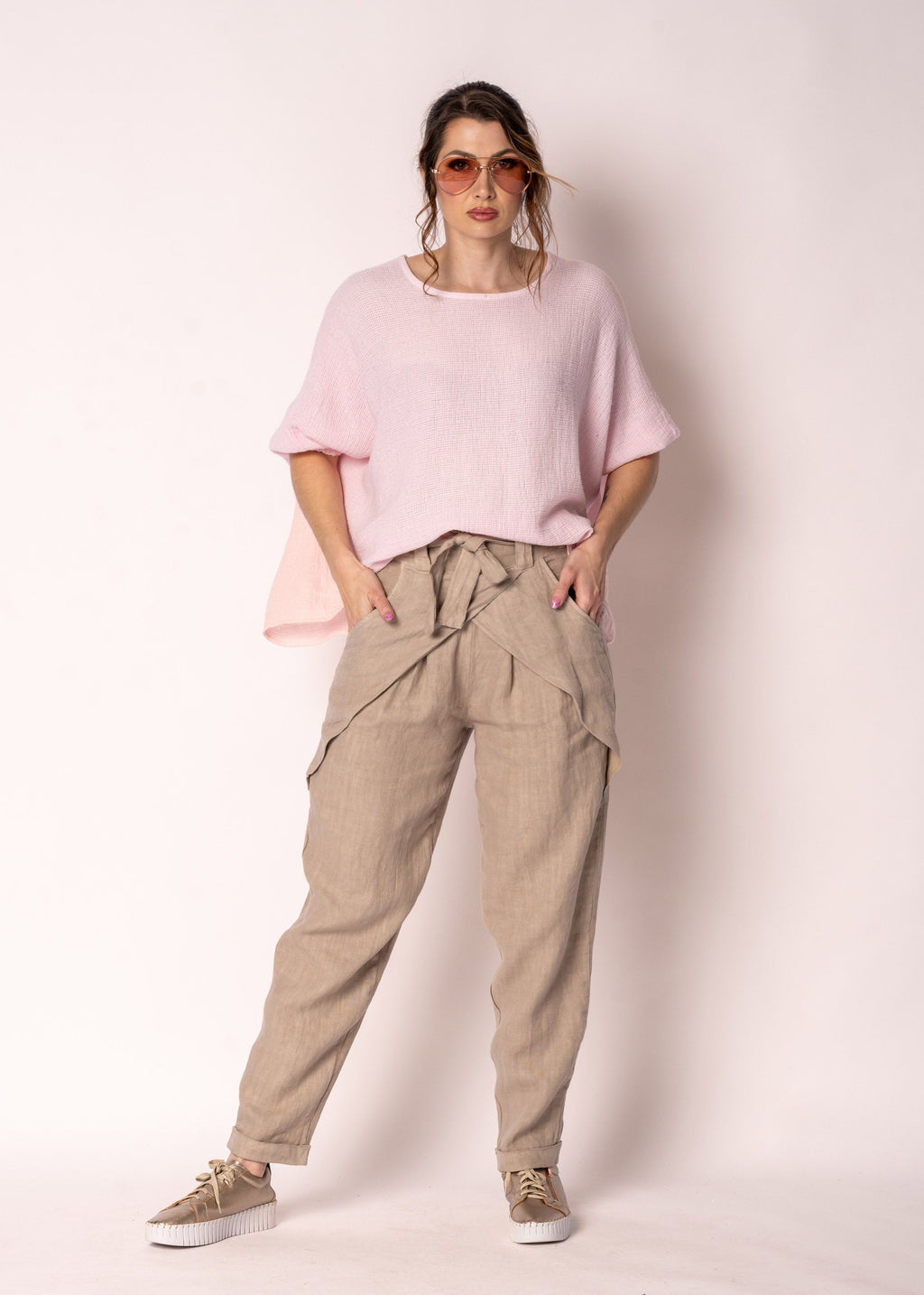 Cosima Linen Pants in Latte