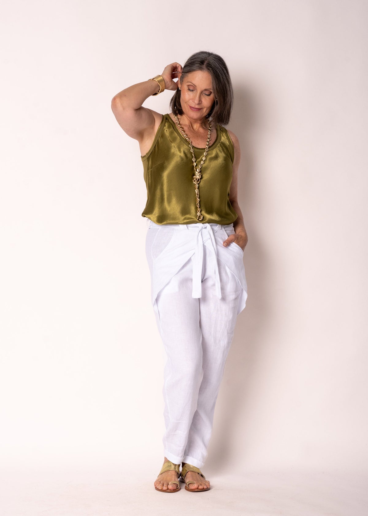 Cosima Linen Pants in White