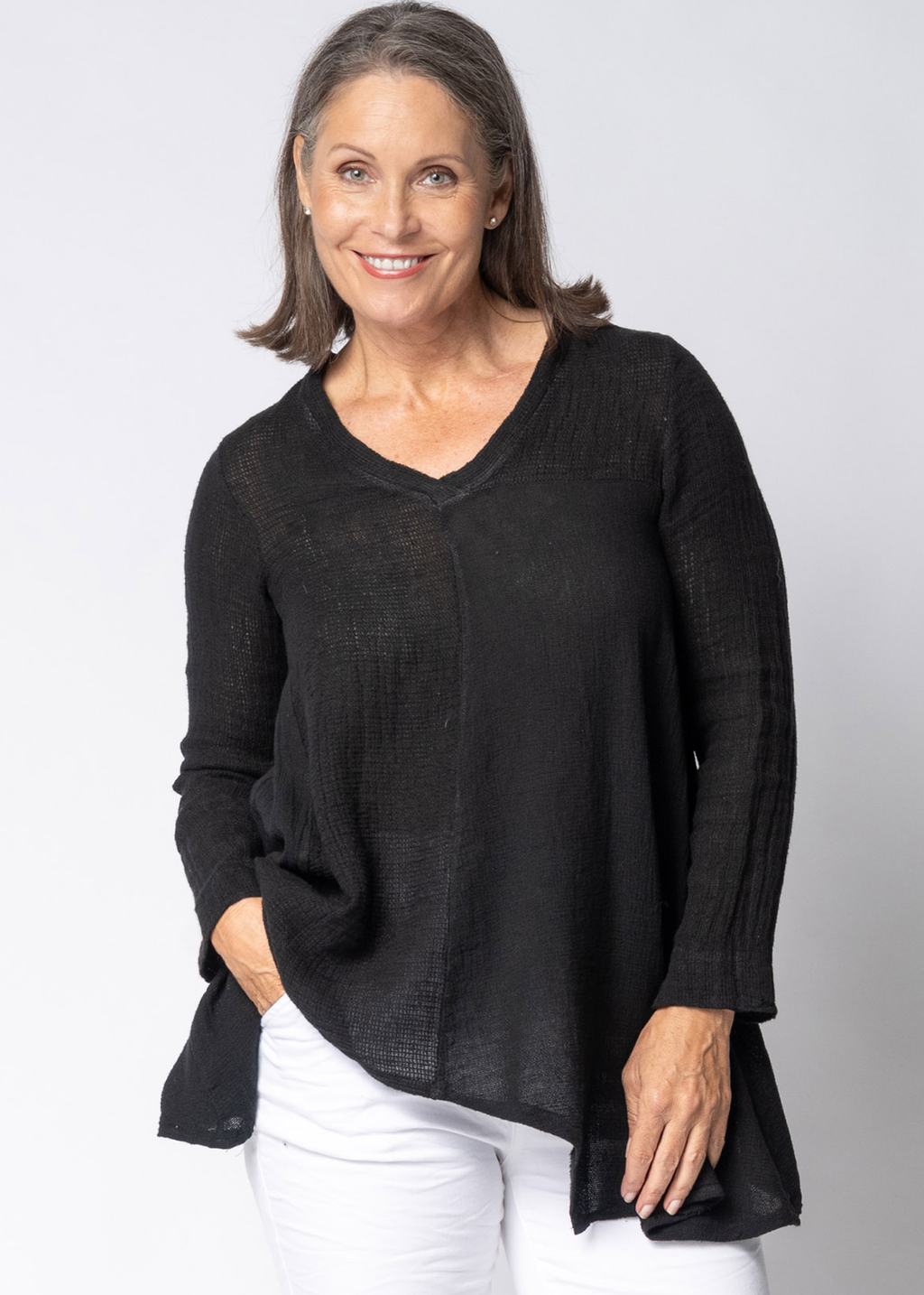 Fable Linen Top in Onyx
