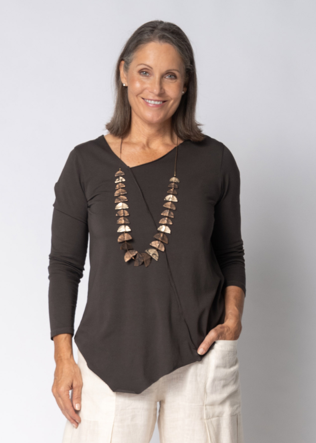Mielle Top in Chocolate Truffle