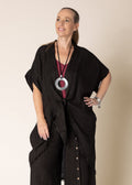 Hayley Linen Jacket in Onyx