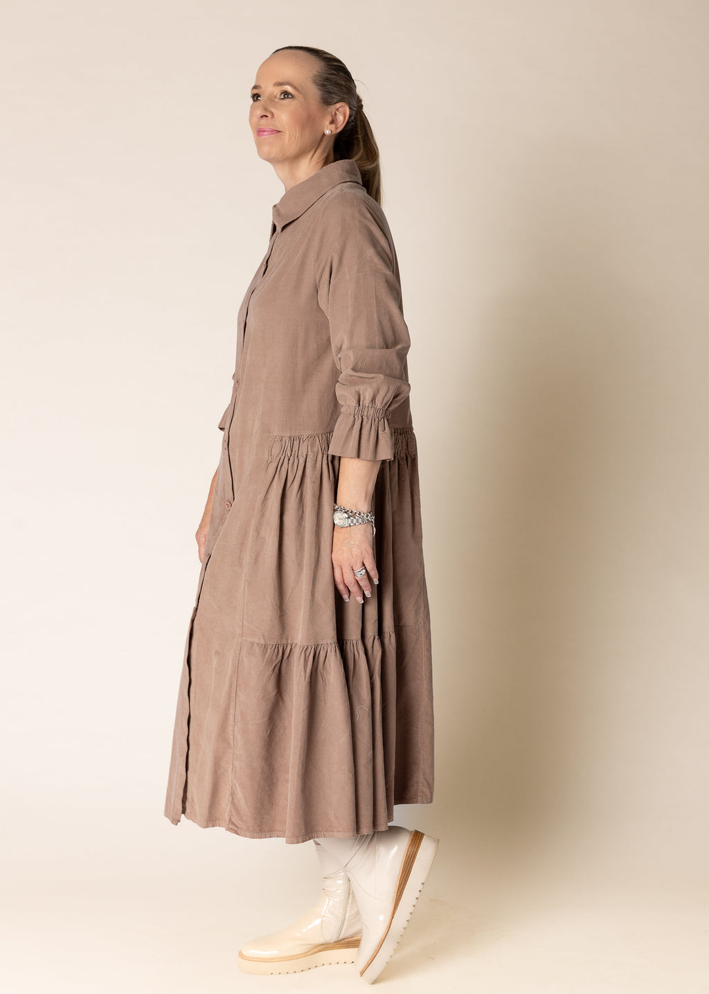 Erin Cotton Dress in Milk Chocolate