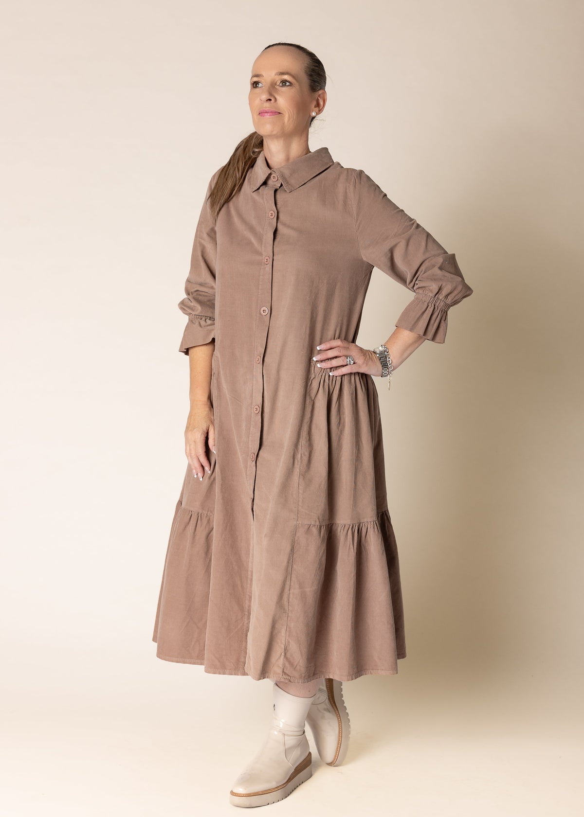 Erin Cotton Dress in Milk Chocolate
