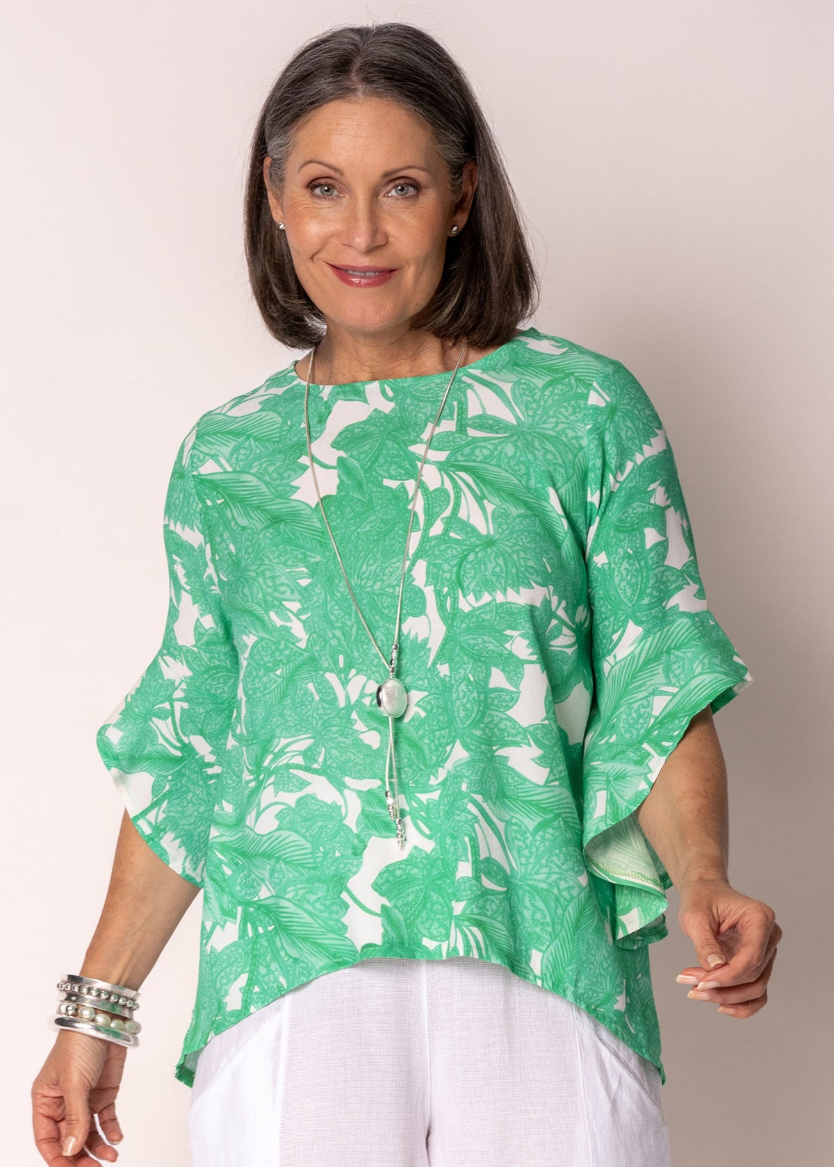 Rennie Top in Capri Green