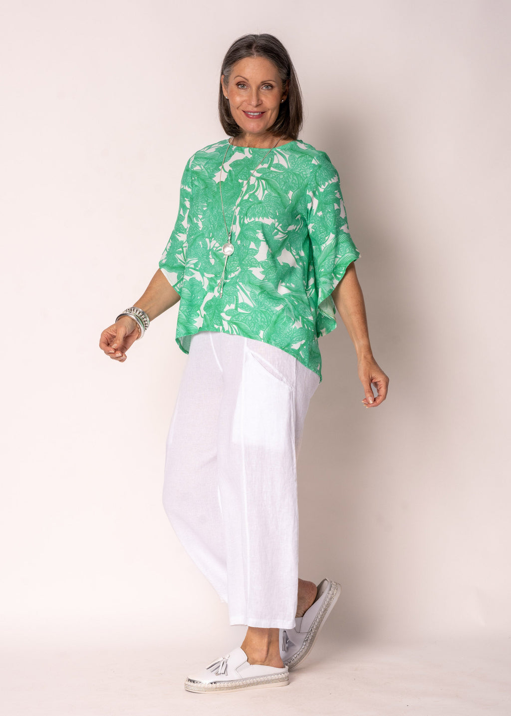 Rennie Top in Capri Green