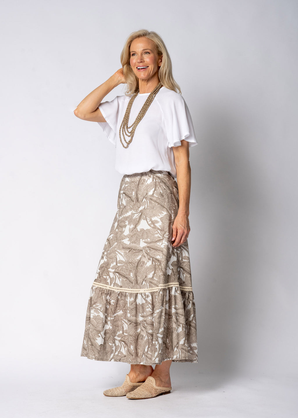 Eska Cotton Skirt in Latte