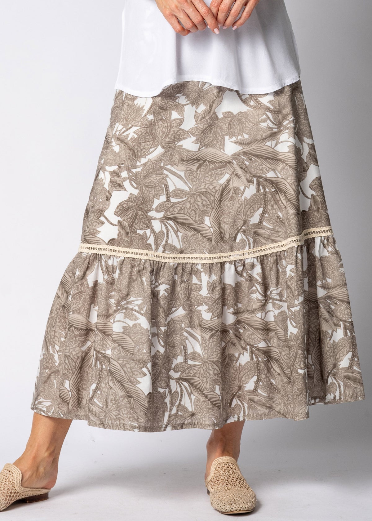 Eska Cotton Skirt in Latte