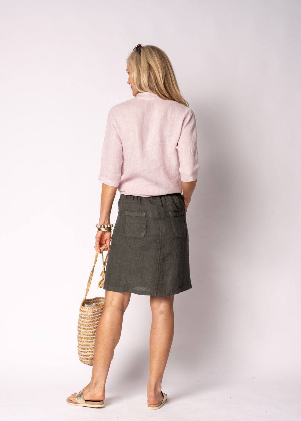 Ilina Linen Top in Modena Pink