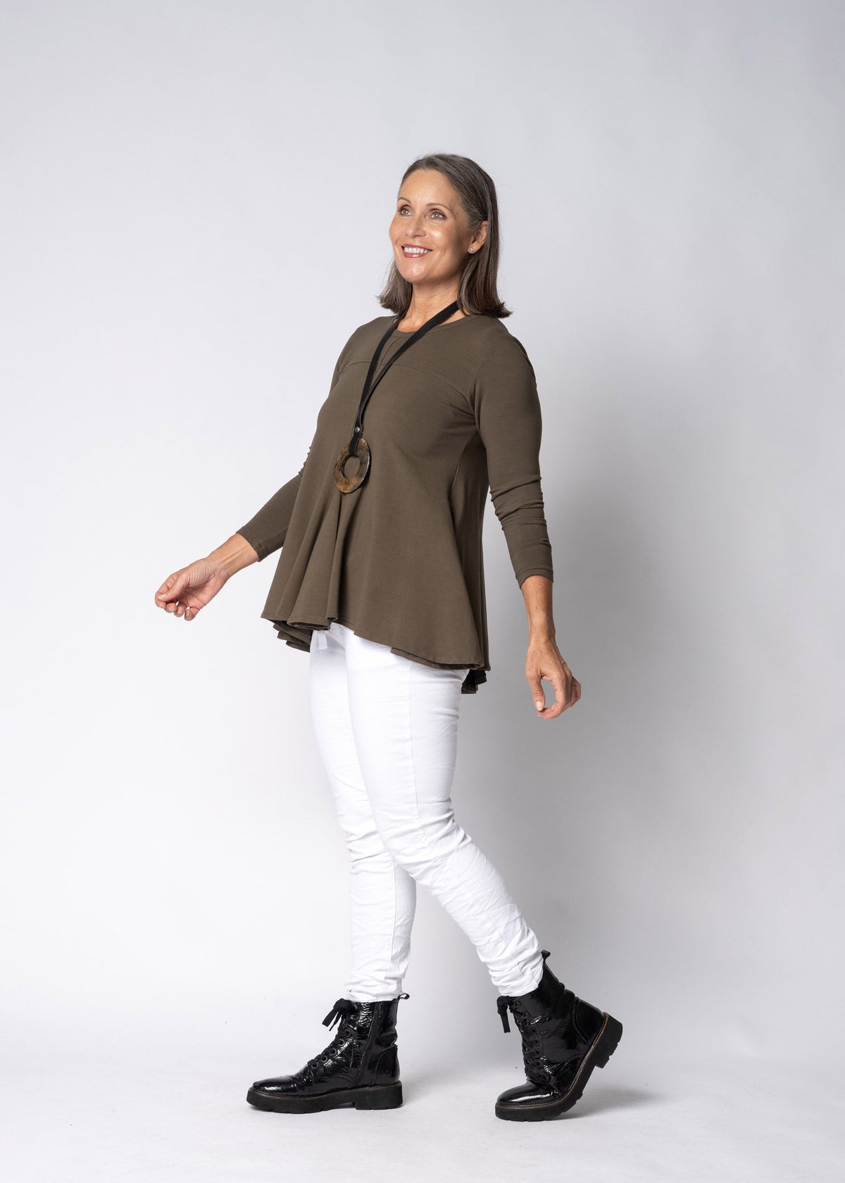 Amelinda Top in Moss Green