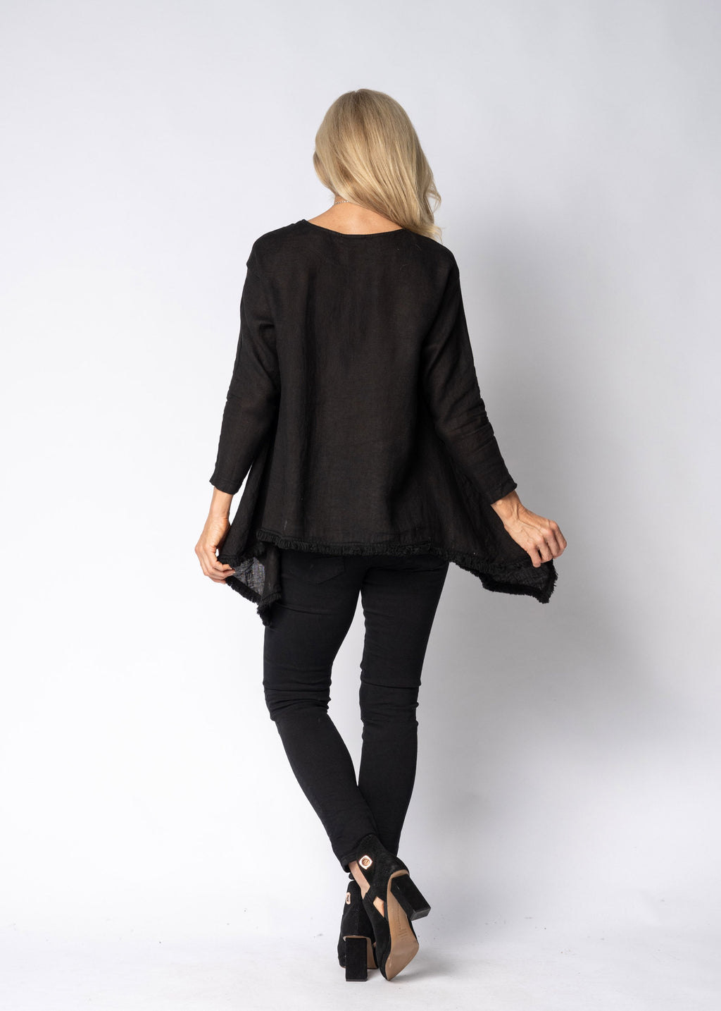 Ellery Linen Top in Onyx