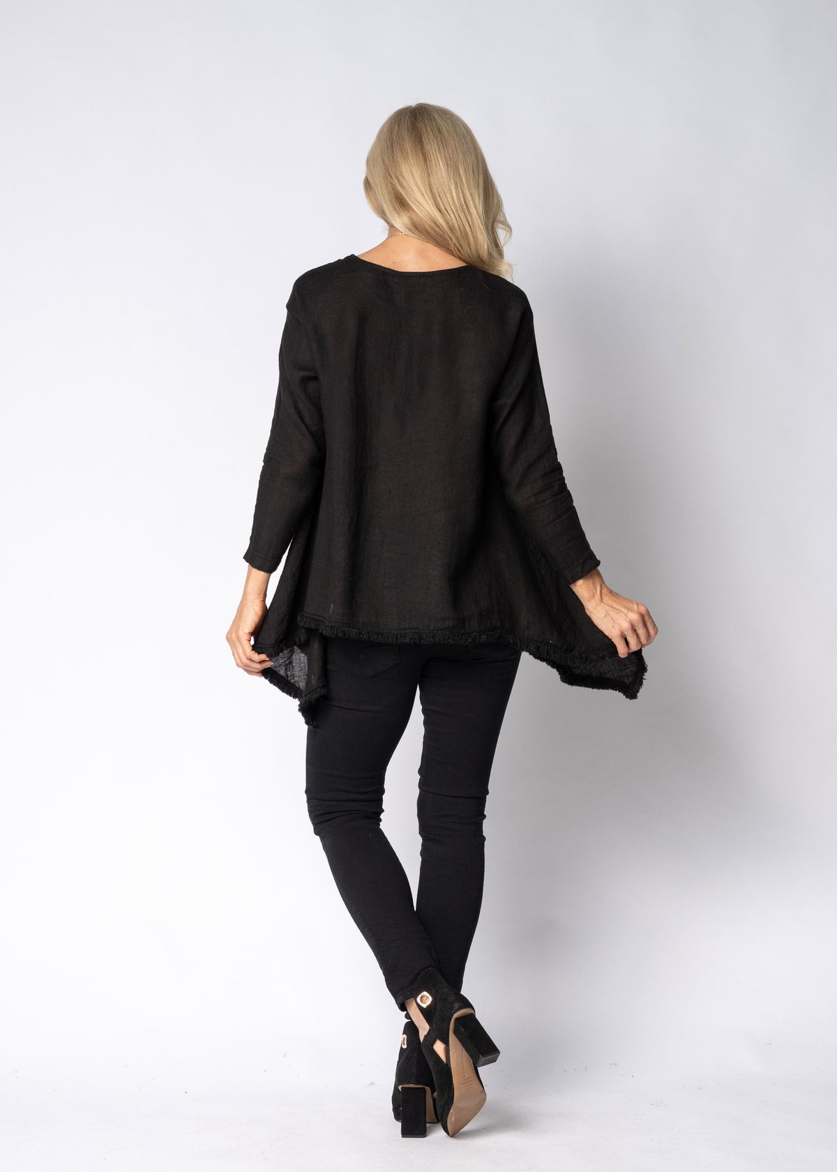 Ellery Linen Top in Onyx
