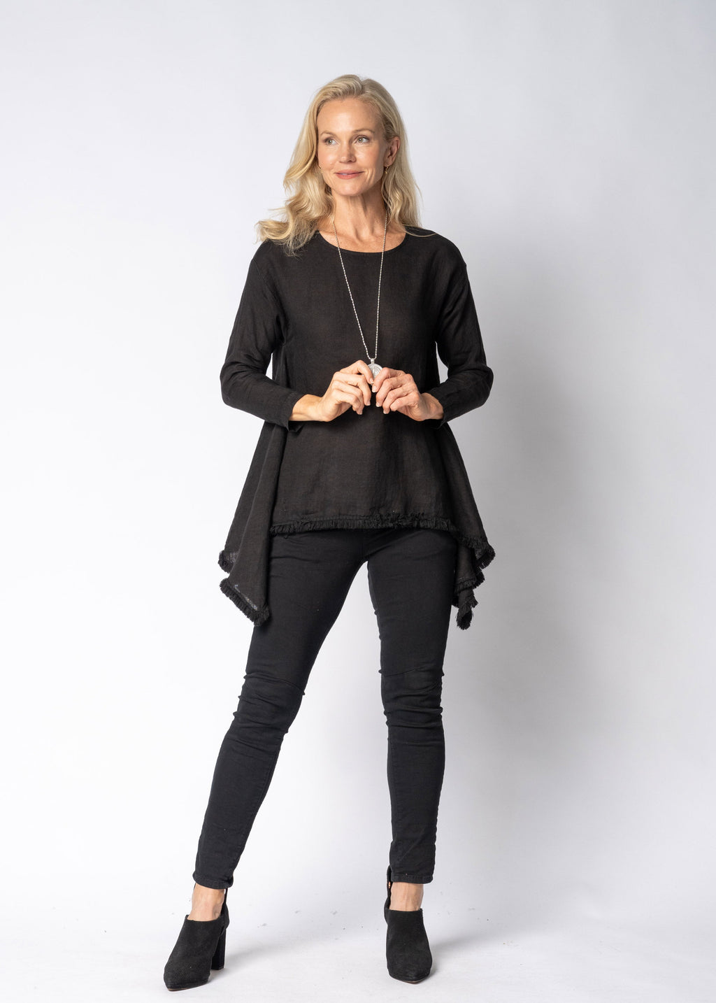 Ellery Linen Top in Onyx