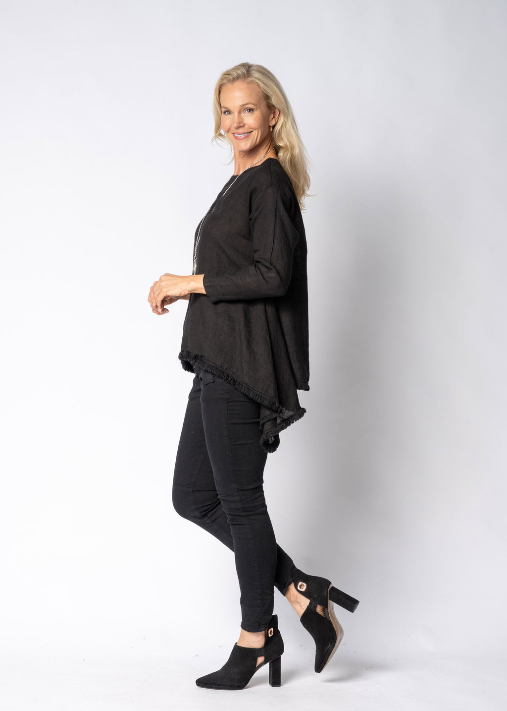 Ellery Linen Top in Onyx