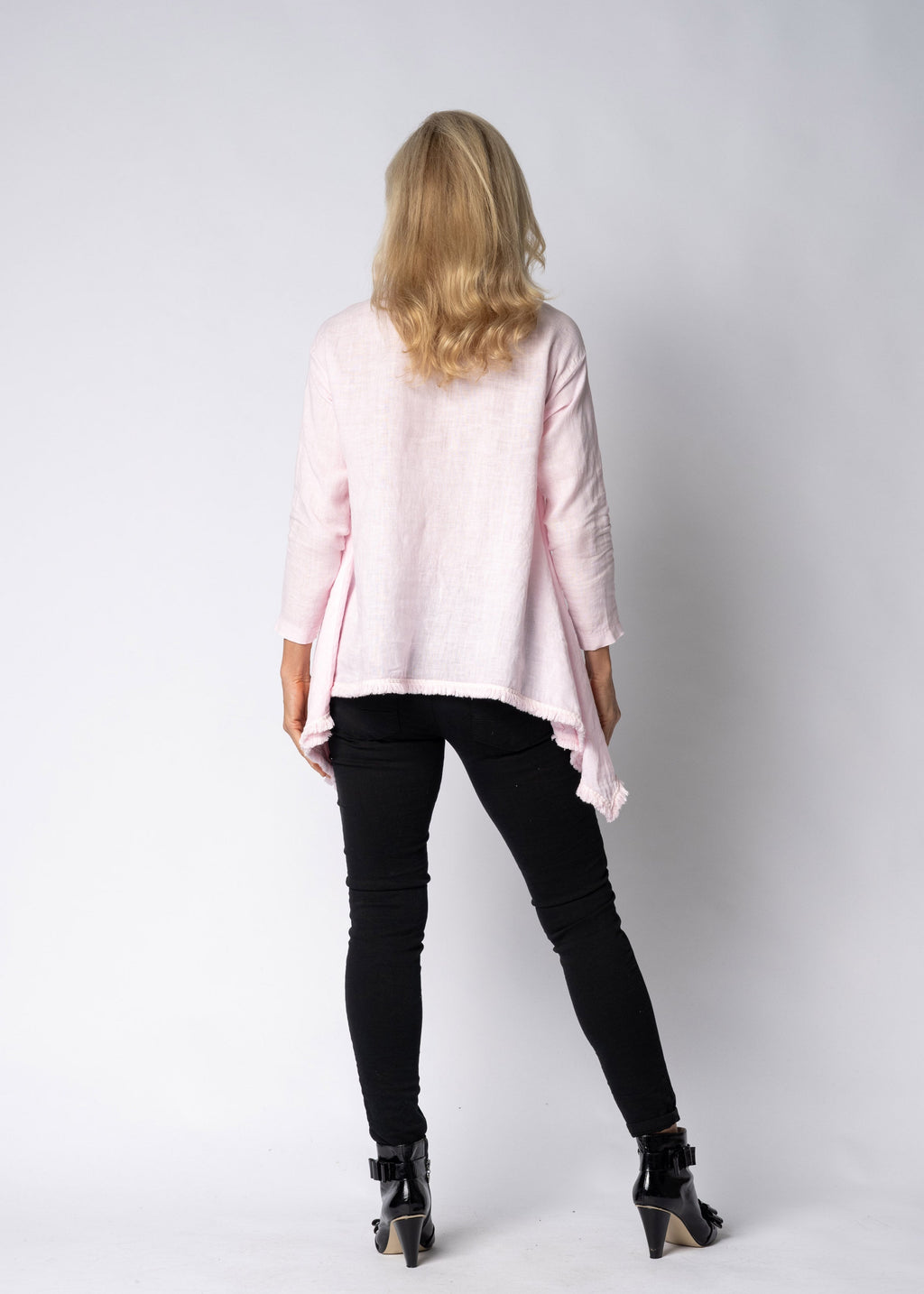 Ellery Linen Top in Modena Pink