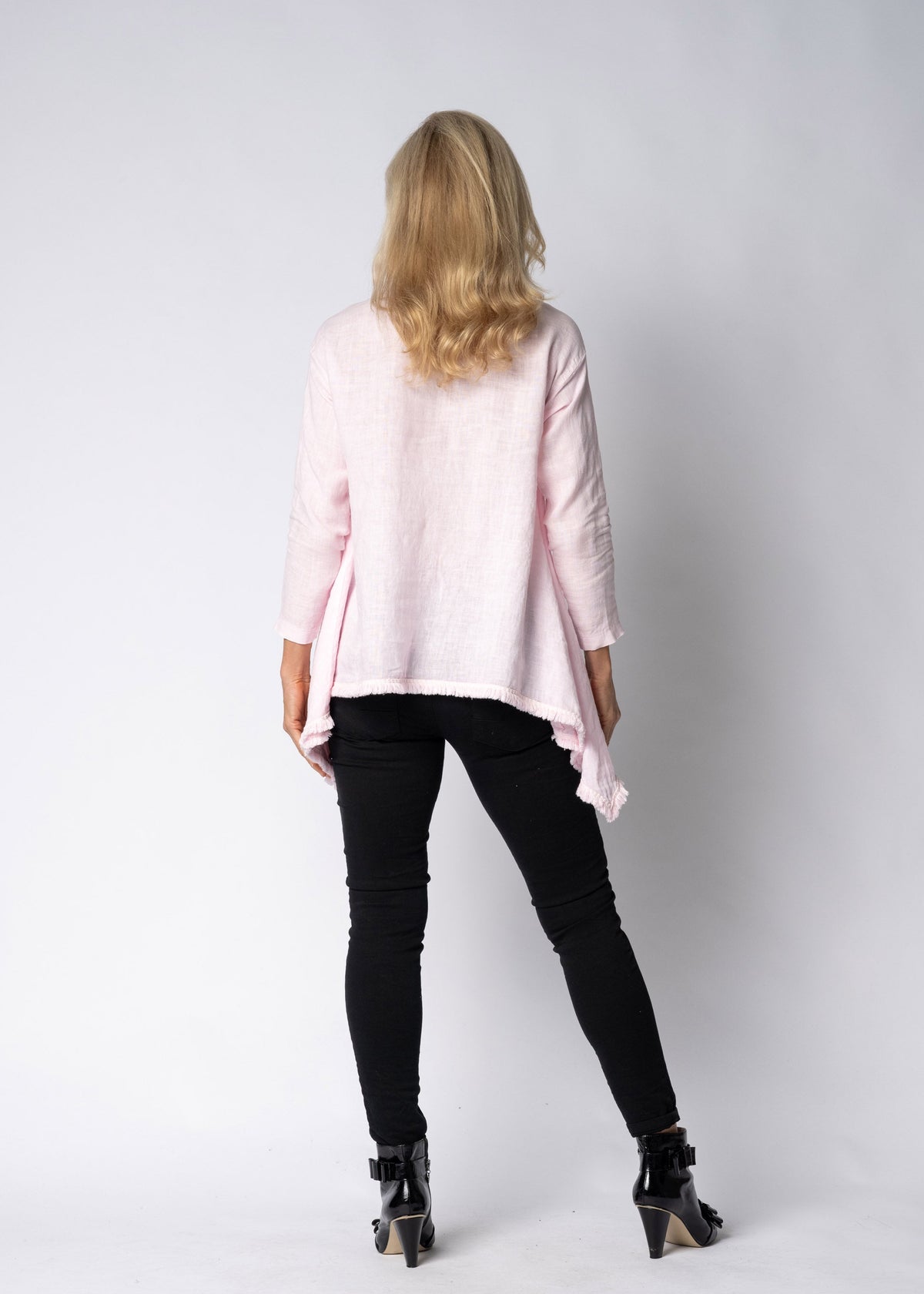 Ellery Linen Top in Modena Pink